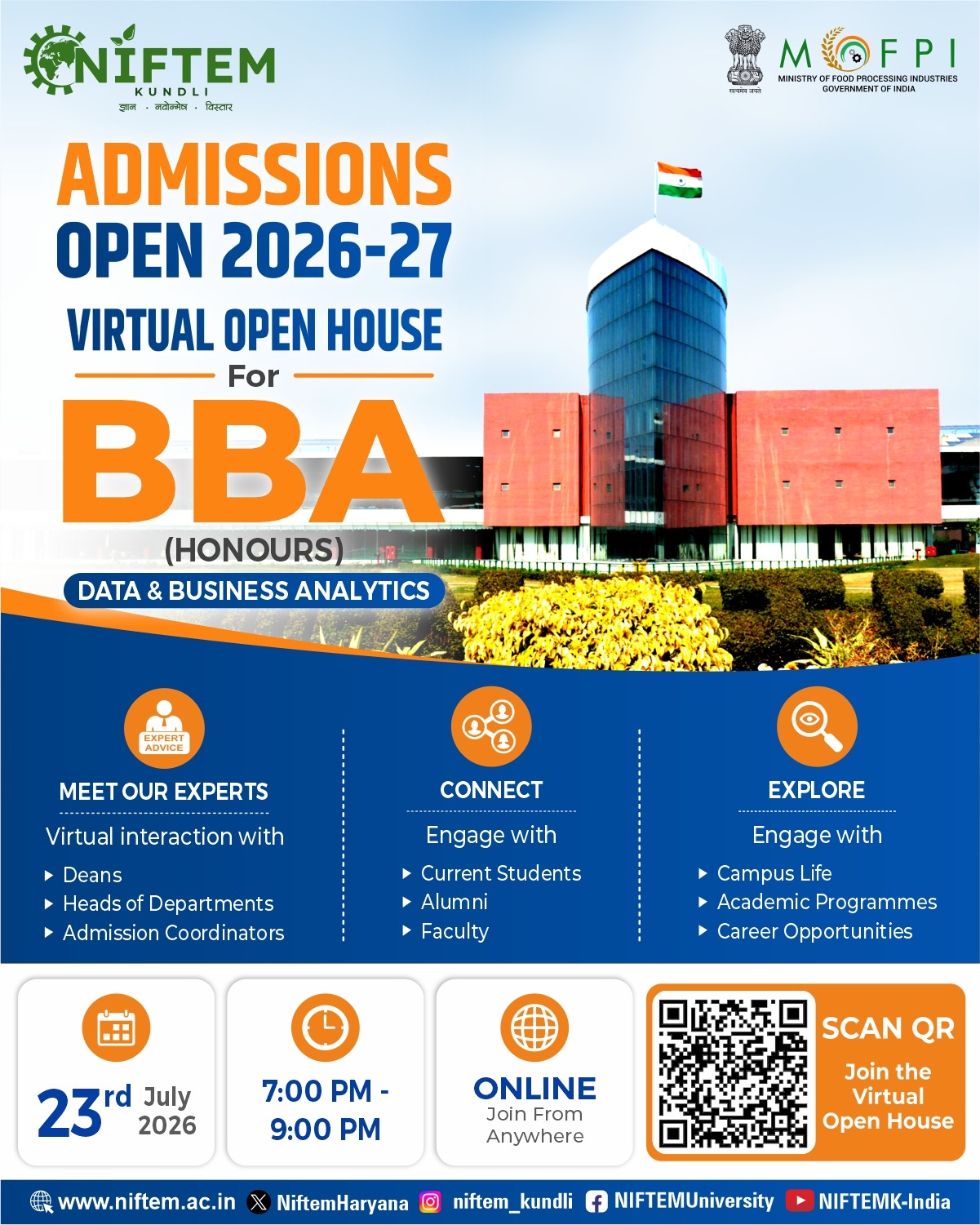 Open House for BBA on 23rd July