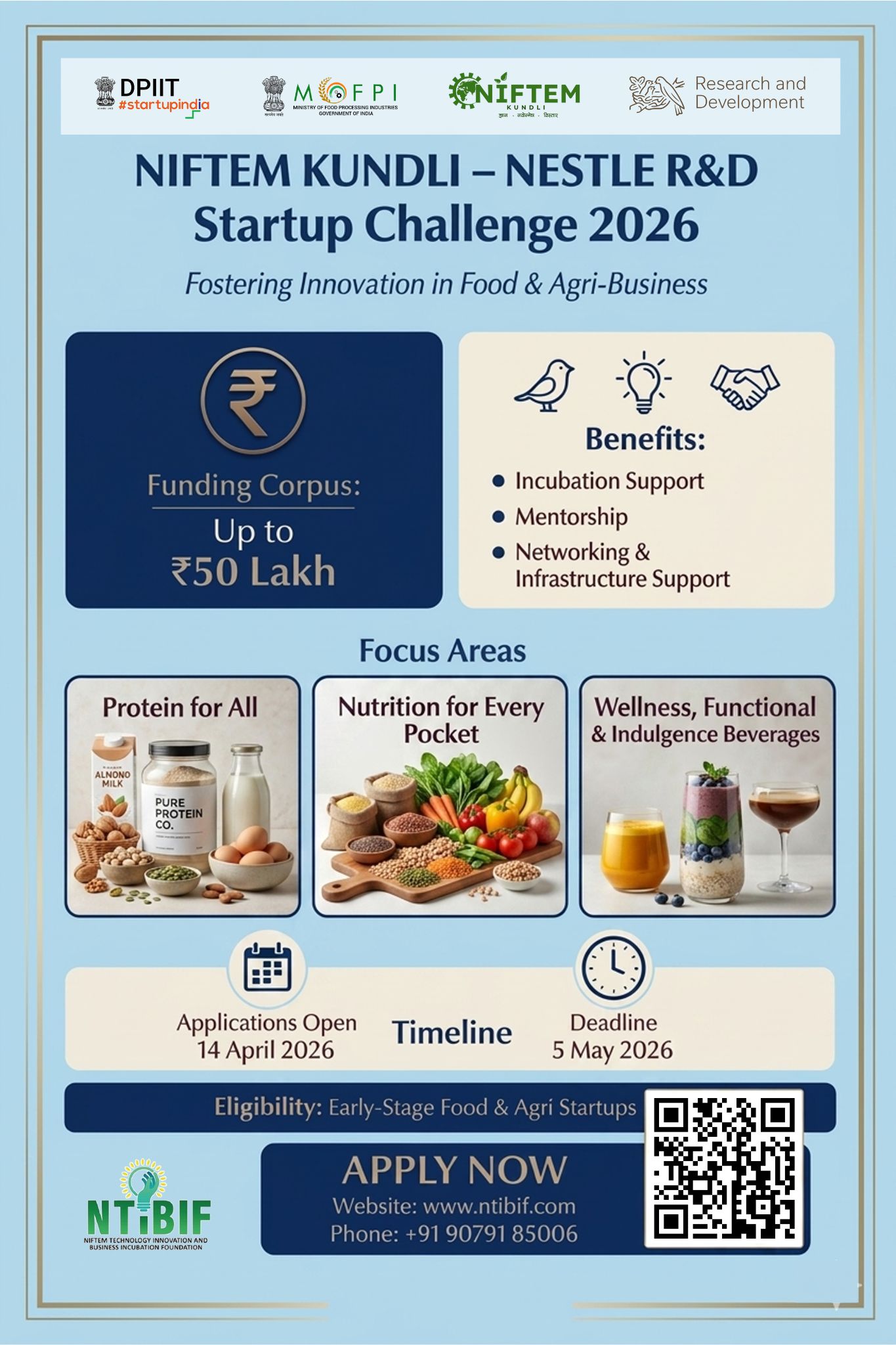 NIFTEM KUNDLI - NESTLE R And D Startup Challenge 2026